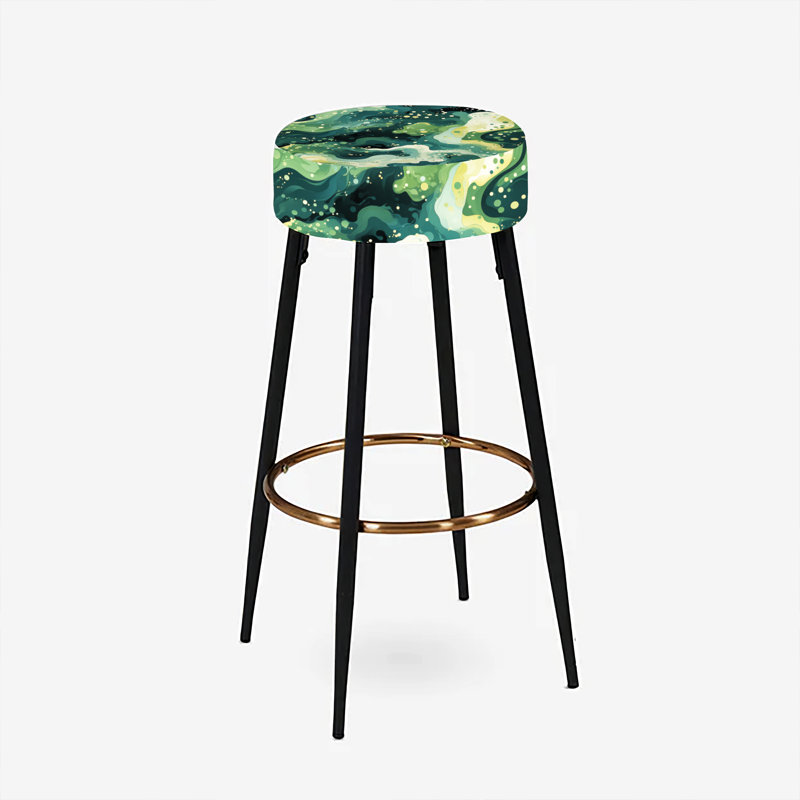 Ensemble de 2 tabourets floraux, Vert camouflage aura céleste