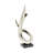 Guillotte Porcelain Ceramic Abstract Decorative Silver Sculpture with Black Base