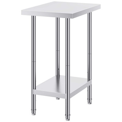 Stainless Steel Prep Table With 3 Adjustable Shelf Levels, Heavy-Duty Commercial Workstation For Kitchen, Garage, Restaurant, And Outdoor Use.