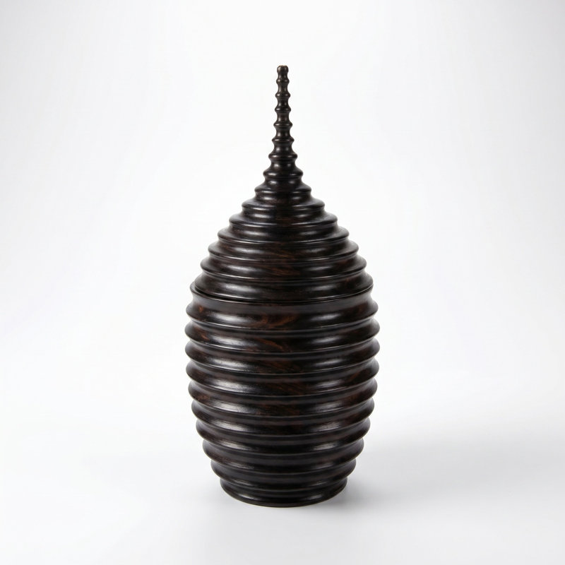 Ebony Wood Collection Wood Jar, 6.5"