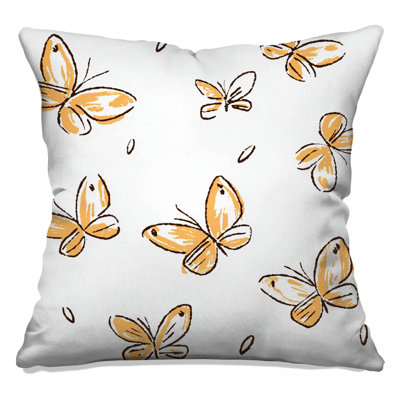 Butterflies Throw Pillow, Insects Double Sided Pillows