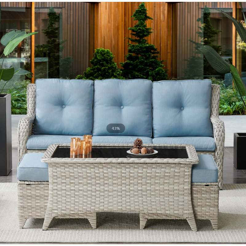 Tonry Rectangular Metal Outdoor Coffee Table , 27.9'' in. W 46.6'' in. D