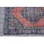 Tapis de couloir 4,4 x 11,8 pi, tapis moderne bleu, tapis turc, tapis géométrique, tapis rétro