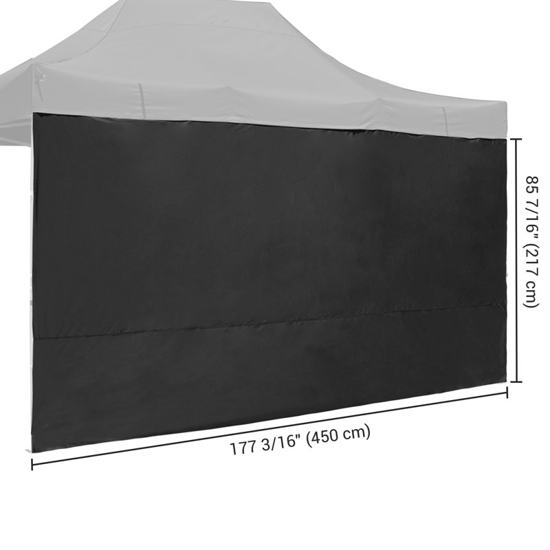Mur latéral Instahibit, H 85,43 po x l 177,17 po x P 0,2 po, Noir