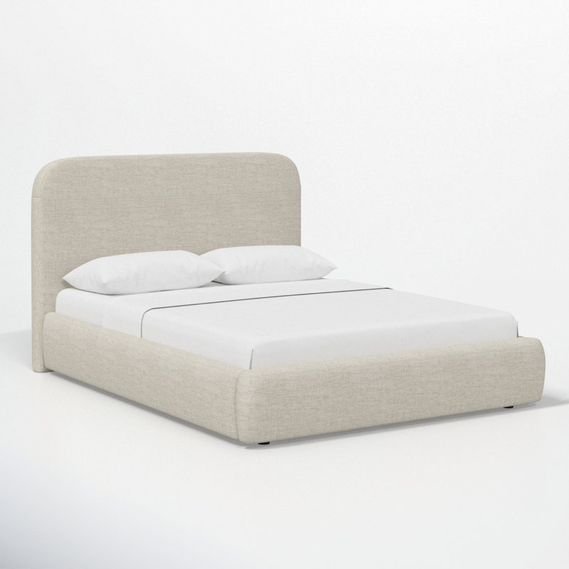 Upholstered Bed, Relaxed Zinc Linen, King