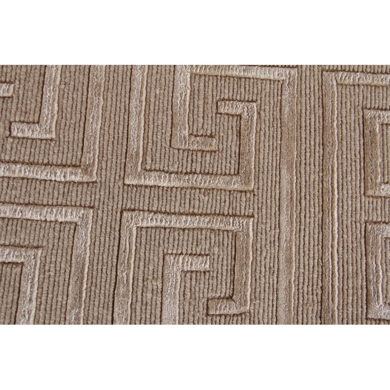 Metro-Velvet Geometric Area Rug in Beige, Rectangle 8' x 10'