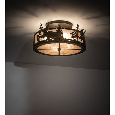 Plafonnier semi-encastré cylindrique unique / remarquable à 4 lumières de 23,5 po