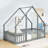 Wooden House Shape Floor Bed With Guardrails-1948097414-1948097408