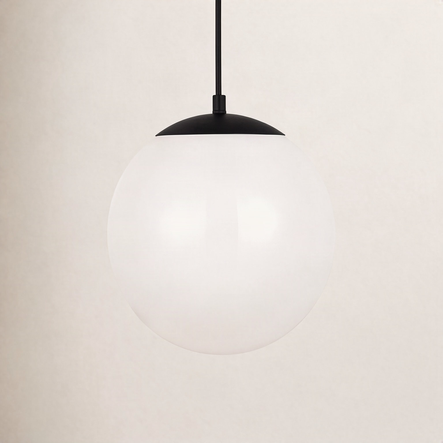 Single Light Glass Steel Dimmable Pendant, 12.5" H x 12" W x 12" D