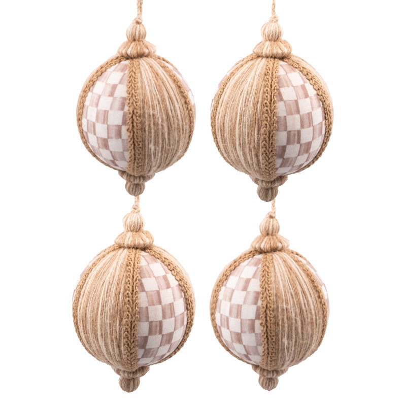 Natural Noel Patchwork Large Ball Ornaments