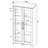 2 Door Curio Cabinet with Glass Panels, Adjustable Shelves, Gray