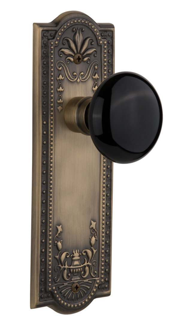 Meadows Plate with Black Porcelain Door Knob Nostalgic Warehouse 