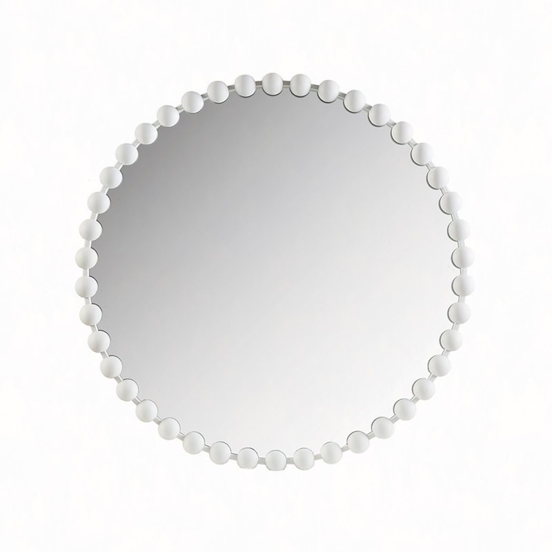 Miroir mural rond 36 po, Blanc