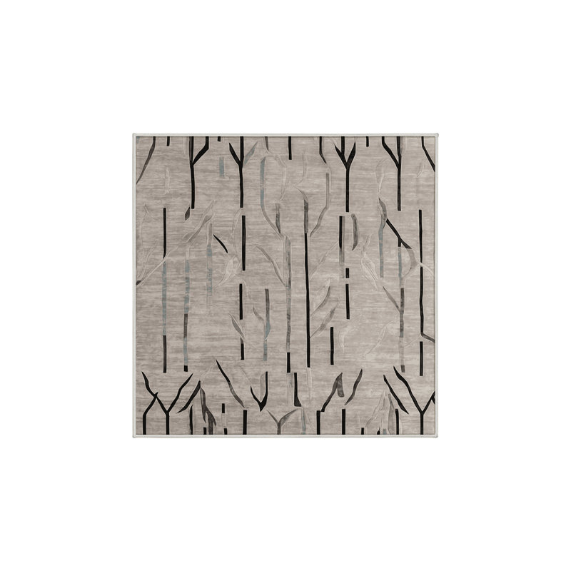 Tapis beige soyeux et moelleux, Carré 4 pi