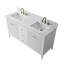 Ensemble de meuble-lavabo autoportant à double cuve 60 po avec plateau en marbre lavabo Lavallon-105275159-105275160