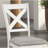 Rustic 2Pc White Oak Cross Back Dining Chairs With Cushioned Seats For Settings Modern In Rubberwood Frame