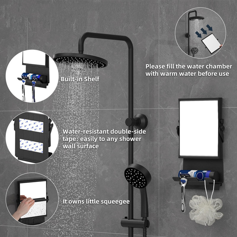 Miroir de douche sans buée pour le rasage