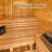 Backyard Discovery Lennon 4-6 Person Traditional Cedar Outdoor Cube Sauna with Porch,  9kW Electric Heater, Wi-Fi Control, LED Lights