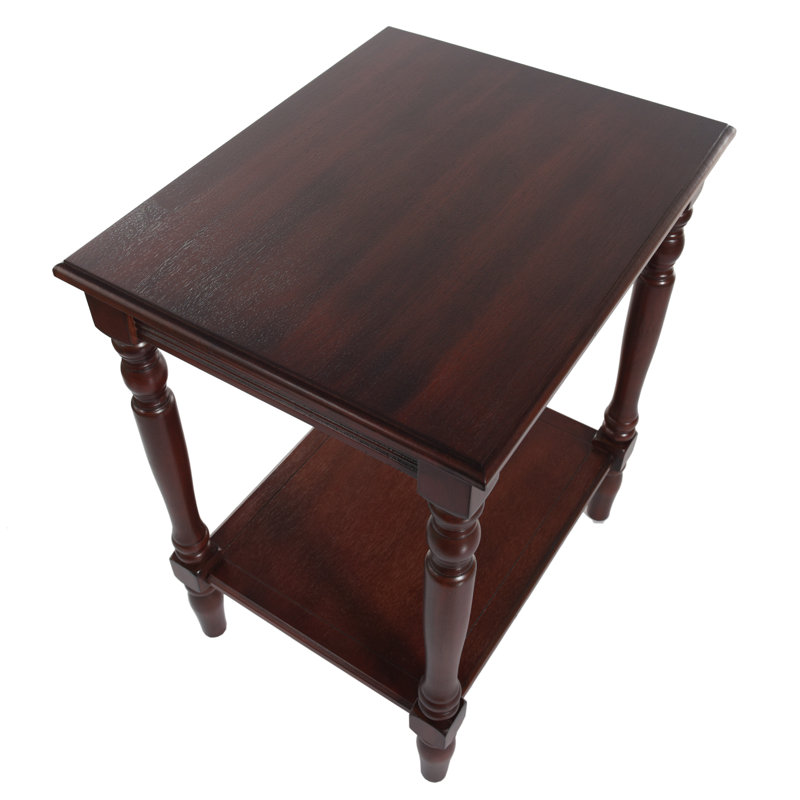 Enyedy Collection Wood Accent Storage Shelf End Table -, Vintage Cherry