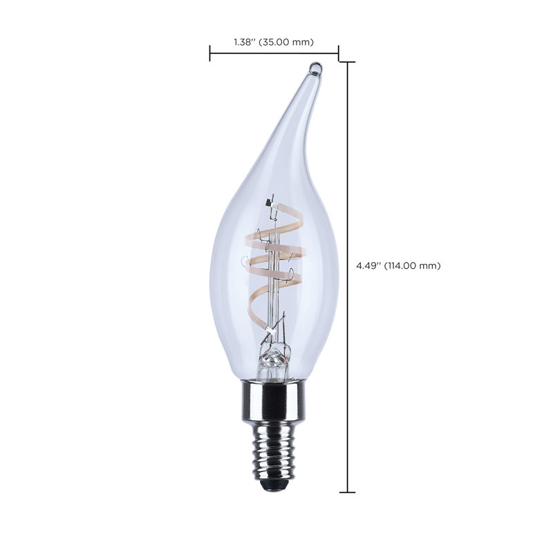 Filament gris à 4 fils CA11 4W E11 2700K 120 Volt, 2700 Kelvins