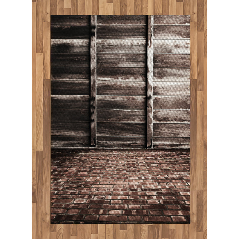 Tapis décoratif rustique en fibre de polyester à haute densité, Rectangle— 4 pi x 5 pi 8 po