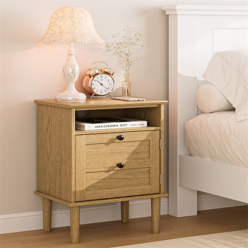 29cm W Manufactured Wood Bedside Table, Brown
