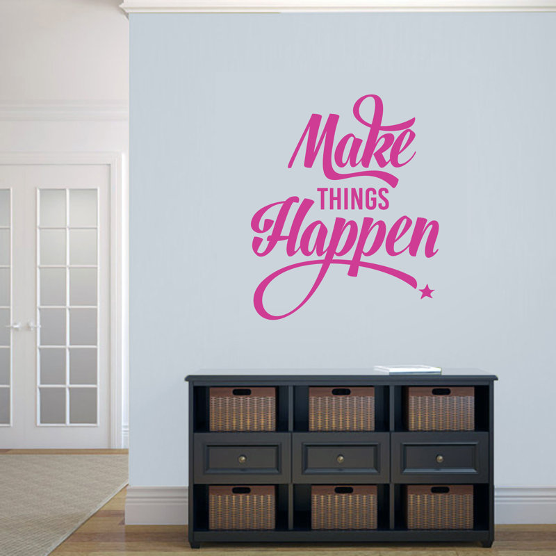 Mongillo Text & Numbers Non-Wall Damaging Wall Decal, Hot Pink