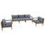 Solid Wood 5 - Person Patio Conversation Set with Cushions