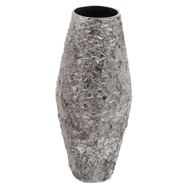 Beric Metal Table Vase, 52cm H x 21cm W x 21cm D, Silver