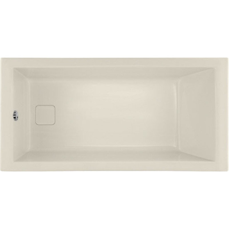 Marlie 60'' L Soaking Bathtub, Biscuit, Matte Black