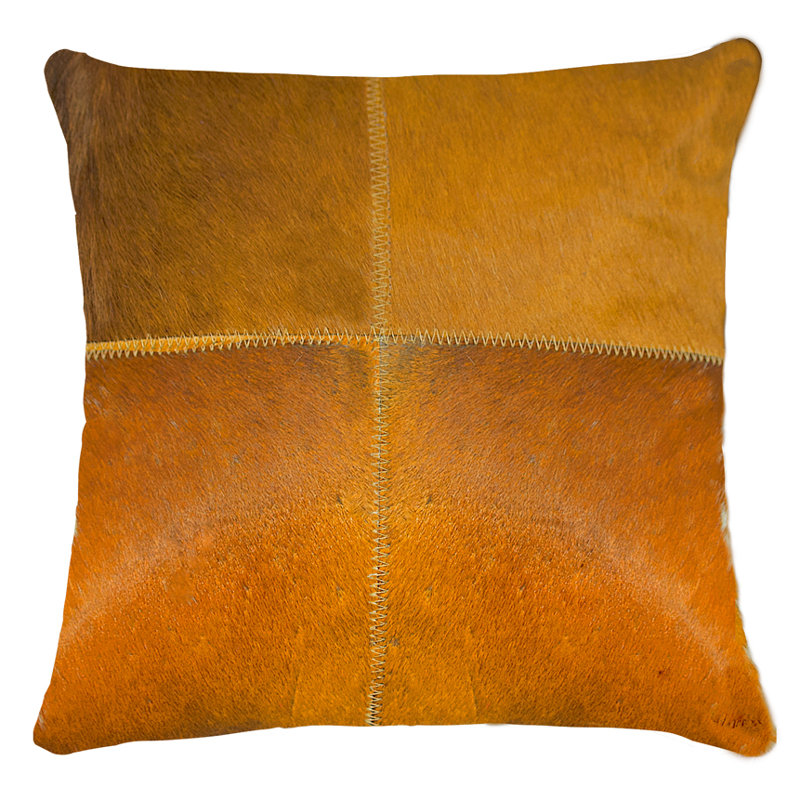 Coussin 18 "en peau de vache, Orange
