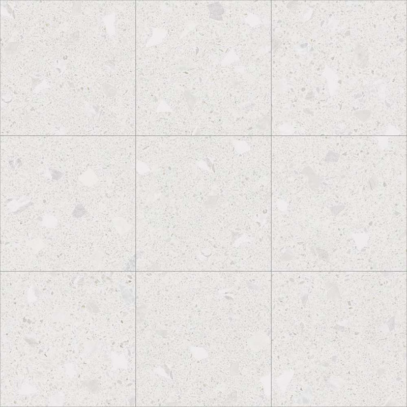 Terrazzo 24'' x 24'' Porcelain Floor and Wall Tile, Nacar White