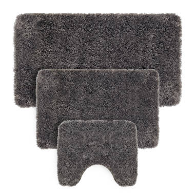 Ottomanson Oceana Collection Rubberback Bathroom Mat Set, 3 Pieces,  Burgundy & Reviews