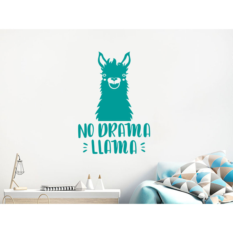 Décalcomanie murale de chambre de bébé llama, Turquoise