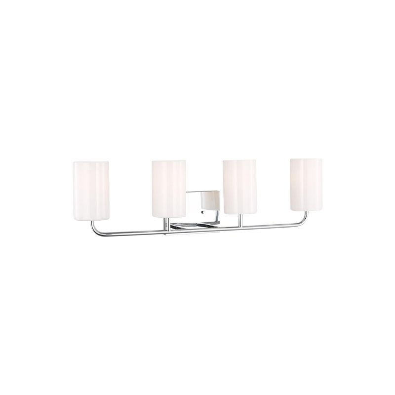 Éclairage pour meuble-lavabo 4 lumières Vincente, Chrome, Oui