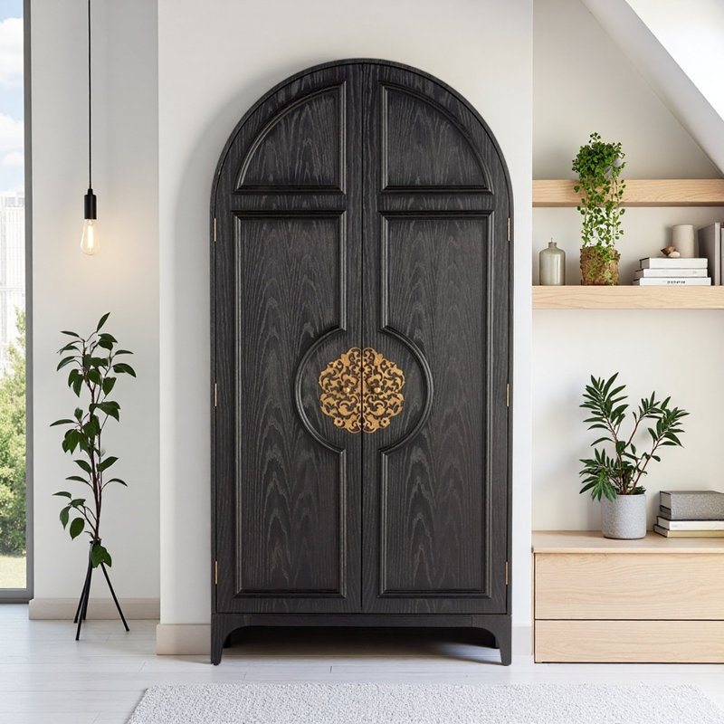 American-style Simple Black Wardrobe