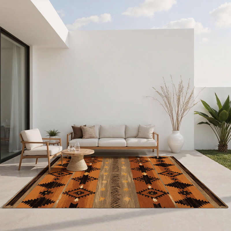 Terra Tapestry Indoor And Outdoor Area Rug, Rectangle 1'6" x 2'6"