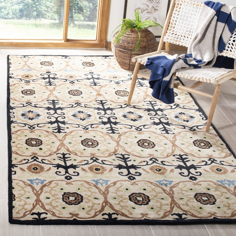 Steve Hand Tufted Wool Pile Geometric Rug, Rectangle 5' x 8'