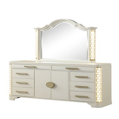 8-Drawer Dresser with side LED lightning made with Wood
