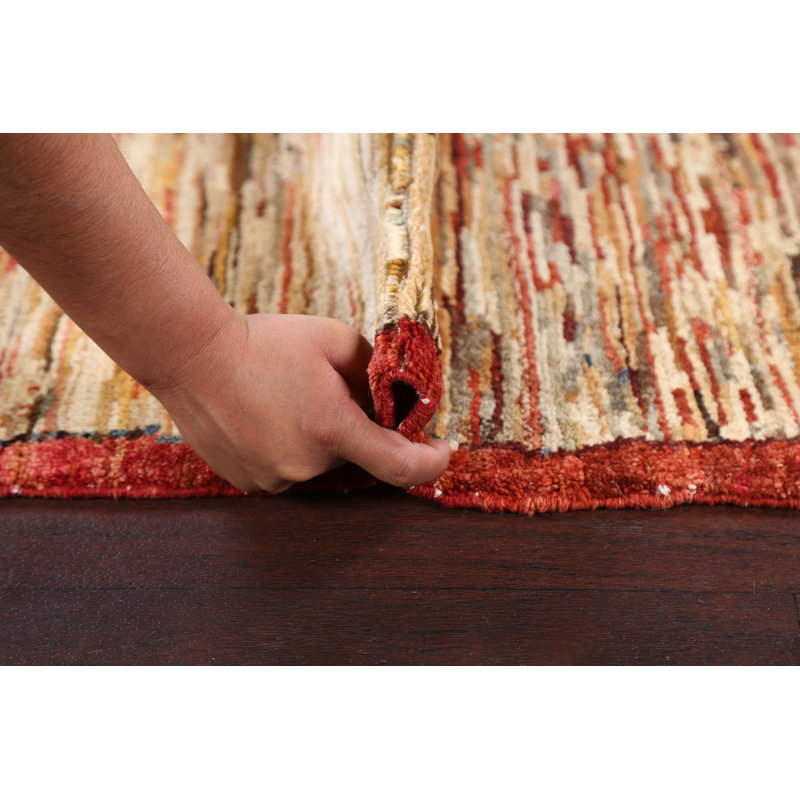 Tapis en laine à motif abstrait Gabbeh