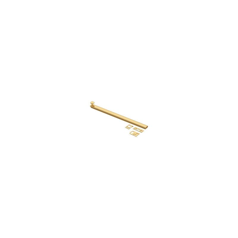 Deltana 12SBCS15 12" Surface Bolt, Concealed Screw, HD in Brushed Nickel, PVD Polished Brass