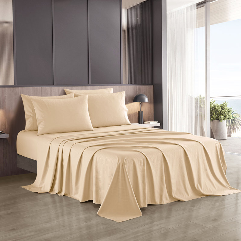 Ensemble de draps en microfibre , Beige, Ensemble de draps pour grand lit + 1 drap-housse +