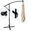 Parasol solaire pour terrasse 2,5x2,5m carré, imperméable, avec base en croix pour terrasse de jardin, cour arrière, parasol carré à énergie solaire, eau, jardin, terrasse, espace