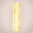Modern Minimalist Led Linear Flush Mounted Sconce - Elegant Alabaster Texture With Gold Accent Strip-1256372370