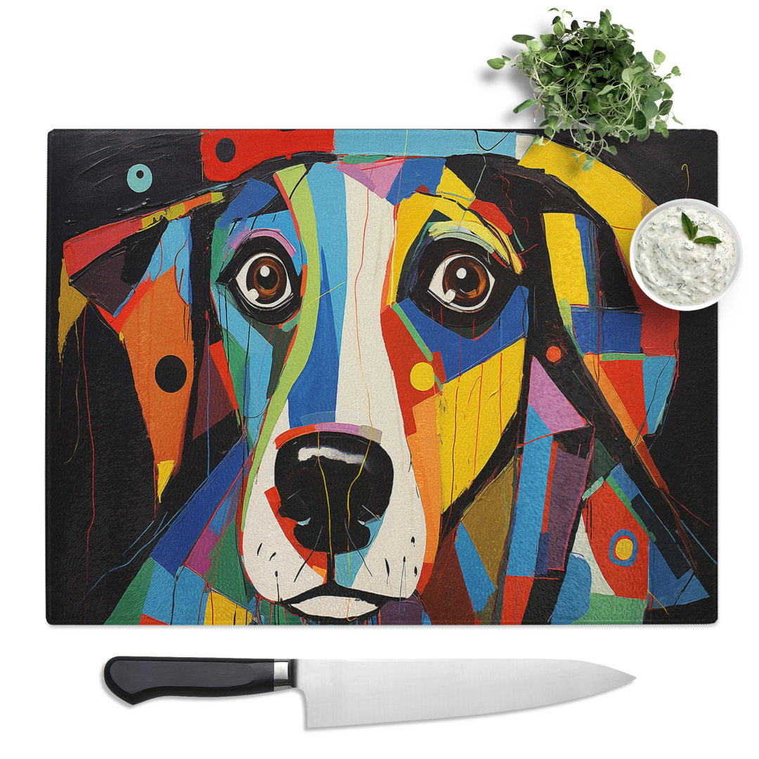 Dog Constructivism  Glass Chopping Board