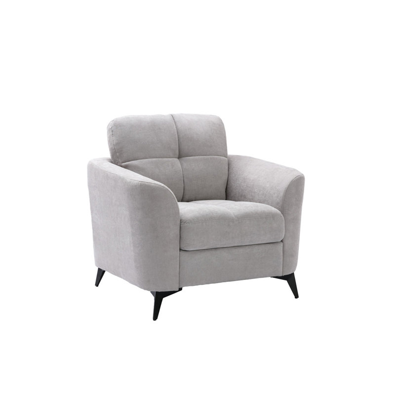 Ensemble de canapé-lit en tissu tissé Carlotta, Gris clair