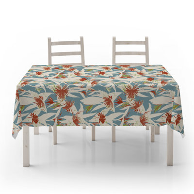Durable Tablecloth, 50% Cotton / 50% Polyester, 55.1 x 118.1 inches | Machine Washable at 86°F, Tumble Dryer Safe, Ironable | Perfect for Dining Room, Parties & Everyday Use, Elegant Design & Easy Care