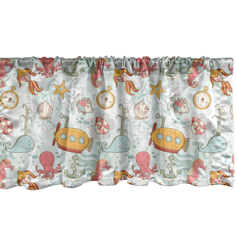 Multicolore de cantonnière Ambesonne Octopus, L 54 po x L 18 po