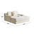 65.35" D Oversized Flannel Chaise Lounge Chair for Living Room with 2 Back Cushions and 1 Throw Pillow, Pure Foam Filled, No Assembly Required, Beige-117969492