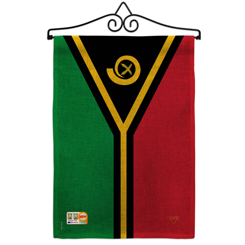 Mélange de polyester à 2 côtés 19 x 13 po vanuatu drapeau de jardin